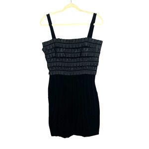 Georges Rech Dress Mini Black Velvet 42 Sleeveless LBD Whimsy‎ Goth Witchy Party